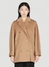 Max Mara Womens Camel Rebus Notch-lapel Relaxed-fit Wool And Cashmere Coat In Beige