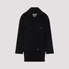 Max Mara Double-breasted Wool Cashmere Coat With Notched Collar In Black