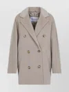 Max Mara Rebus Coat With Wool And Cashmere Blend In Neutral