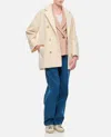 Max Mara Ivory Wool Blend Rebus Coat In White