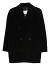 Max Mara Oversized Short Coat Kimono Sleeves In Black