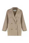 Max Mara Rebus Double-breasted Wool And Cashmere Coat In Neutral