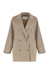 Max Mara Rebus Double-breasted Wool And Cashmere Coat In Multi