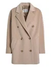 Max Mara Short 101801 Icon Coat In Light Beige In Brown