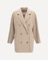 Max Mara Short 101801 Icon Coat In Light Beige In Neutral