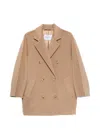Max Mara Rebus Double-breasted Notched-lapels Coat In Brown