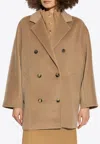 Max Mara Rebus Double-breasted Notched-lapels Coat In Beige