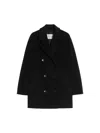 Max Mara Oversized Short Coat Kimono Sleeves In Black