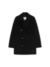Max Mara Oversized Short Coat Kimono Sleeves In Black