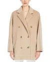 Max Mara Rebus Double-breasted Notched-lapels Coat In Neutral