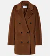 Max Mara Women Wool Double-breasted Coat In Brown