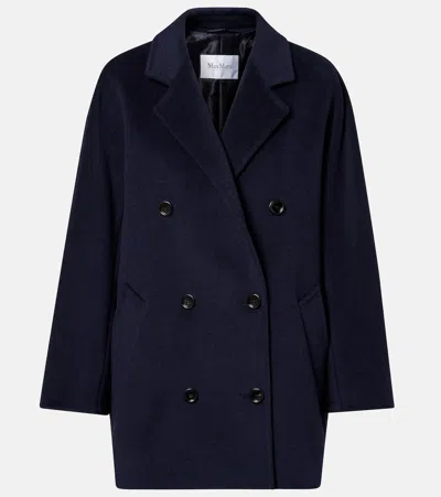 Max Mara Rebus Wool And Cashmere Coat In Blue