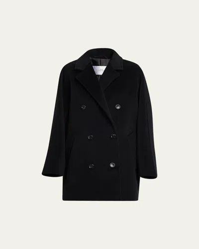 MAX MARA REBUS WOOL DOUBLE-BREASTED SHORT COAT