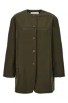 Max Mara Shirt-style Round-collar Casual Jacket In Multi