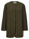 Max Mara Tailored Jacket Flap Pockets In Green