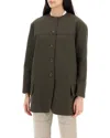 Max Mara Shirt-style Round-collar Casual Jacket In Green