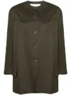 Max Mara Shirt-style Round-collar Casual Jacket In Green