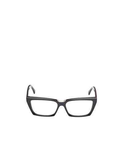 Max Mara Rectangle-frame Glasses In Black