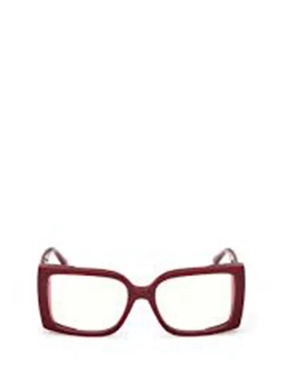 Max Mara Rectangle Frame Glasses In Burgundy