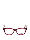 Max Mara Rectangle-frame Glasses In Burgundy