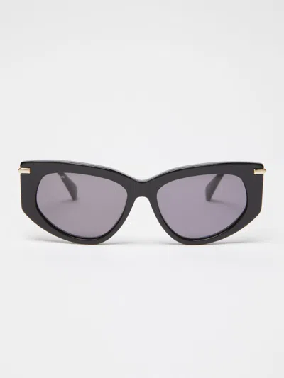 Max Mara Rectangular Acetate Sunglasses In Black