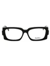 Max Mara Rectangular Acetate Women's Eyeglasses In Black