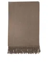 Max Mara Rectangular Cashmere Stole With Fringed Edges In Brown