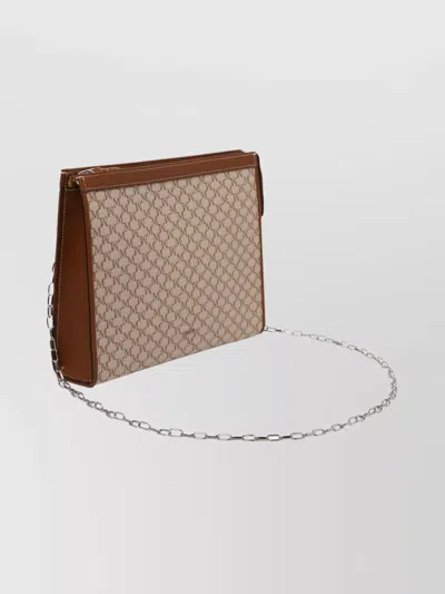 Max Mara Rectangular Clutch Bag Chain Strap In Brown