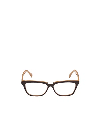 Max Mara Rectangular Frame Glasses In Black