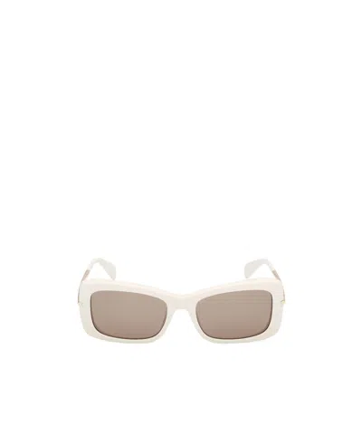 Max Mara Rectangular Frame Sunglasses In Bright White