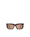 Max Mara Rectangular Frame Sunglasses In Brown