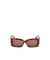 Max Mara Rectangular Frame Sunglasses In Brown