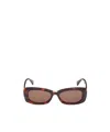 Max Mara Rectangular Frame Sunglasses In Brown