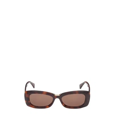 Max Mara Rectangular Frame Sunglasses In Brown