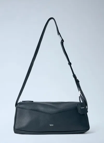 Max Mara Rectangular Leather Shoulder Bag In Black