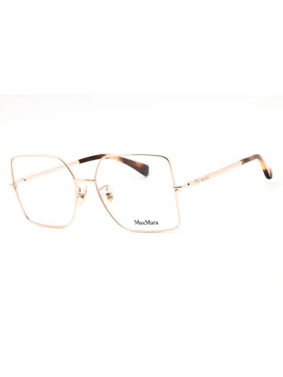 Max Mara Rectangular Metal Women's Eyeglasses In Gray