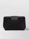 Max Mara Rectangular Shape Leather Belt Bag In Black