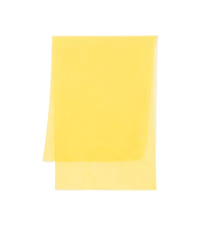 Max Mara Rectangular Silk Scarf In Yellow