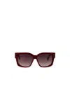 Max Mara Rectangular Sunglasses In Burgundy