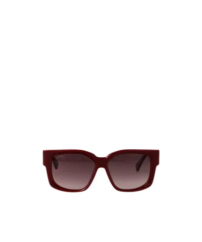 Max Mara Rectangular Sunglasses In Burgundy