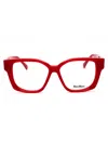 Max Mara Rectangular Women's Eyeglasses - Stylish Acetate Frame In Red