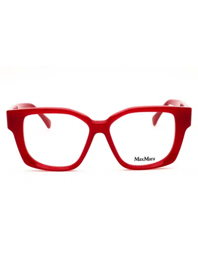 Max Mara Rectangular Women's Eyeglasses - Stylish Acetate Frame In Red