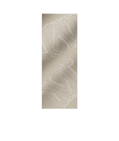 Max Mara Rectangular Wool Cashmere Scarf In Nude