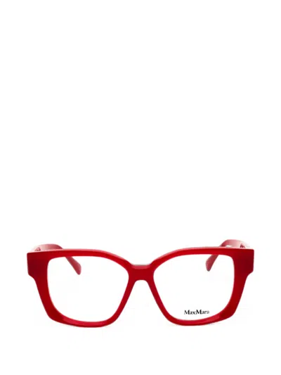 Max Mara Rectangular-frame Glasses In Red