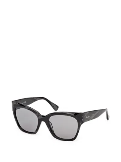 Max Mara Rectangular-frame Sunglasses In Black