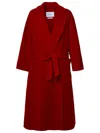 Max Mara Ludmilla Belted Cashmere Coat In Red