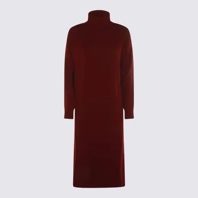 Max Mara Dark Red Cashmere Summer Knitwear In Burgundy