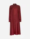 Max Mara Women Red Crusca Silk Shirt Dress