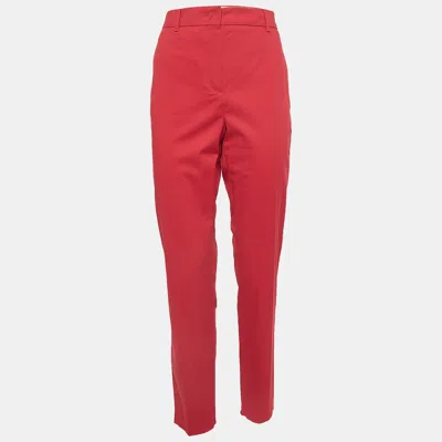 Max Mara Red Gabardine Regular Fit Trousers