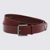 Max Mara Extra-long Belt With Double Loop And Shaped Tip. In Burgundy